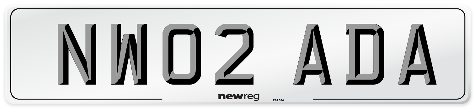 NW02 ADA Number Plate from New Reg